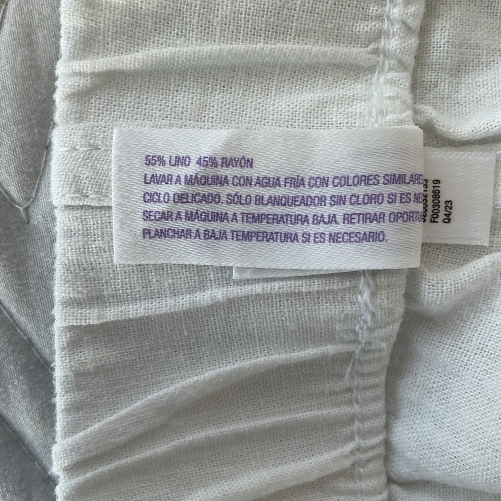 Stars Above White lightweight pants for summer. Perfect as bathing suit cover. - Picture 4 of 4